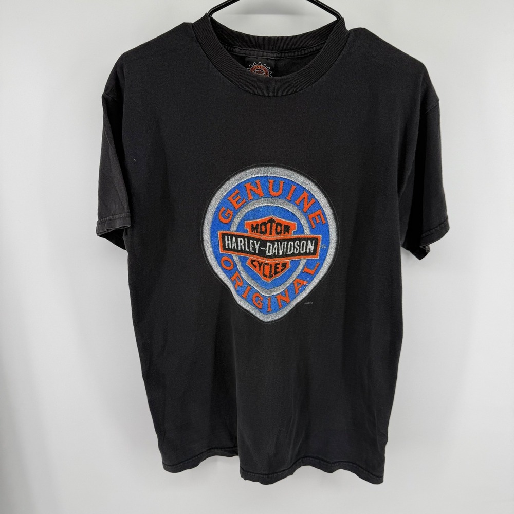 Vintage 1998 Harley Davidson T Shirt Mens Medium Black Genuine Original USA Made